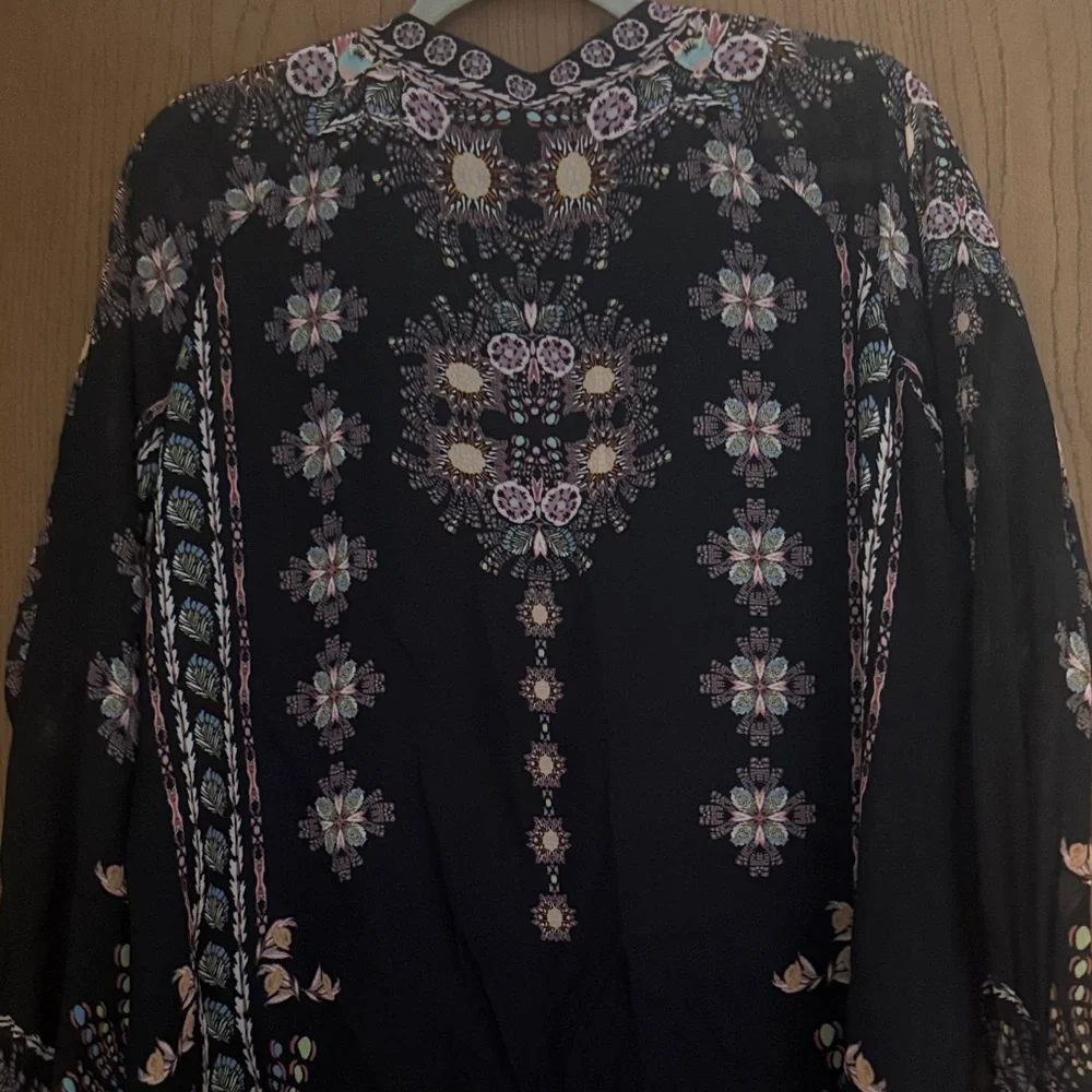 Hale Bob Black and Purple Floral Blouse - Picture 2 of 12